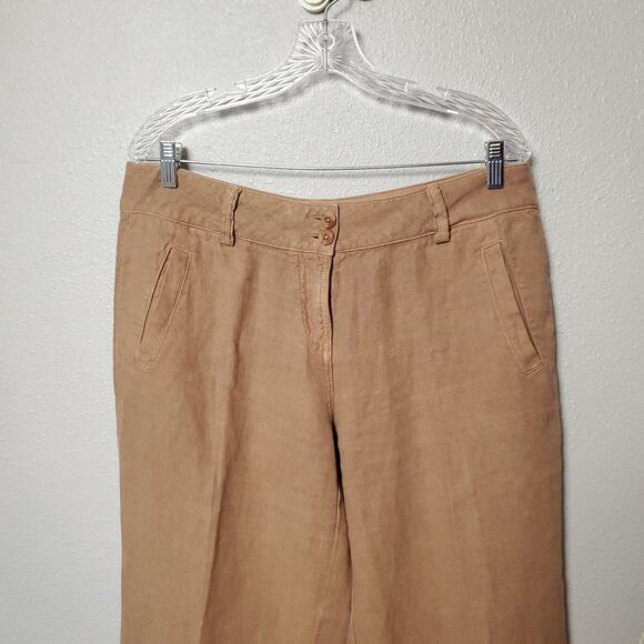 POETRY Linen Mocha Mousse Trousers Pants Sz XL - Picture 2 of 9